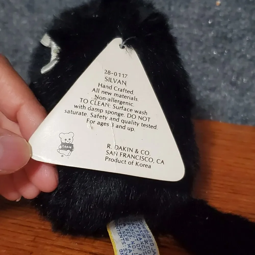 Dankin Black Kitten Silvan Stuffed Animal Plush Cat 80s Kitty Silvia And Silvan